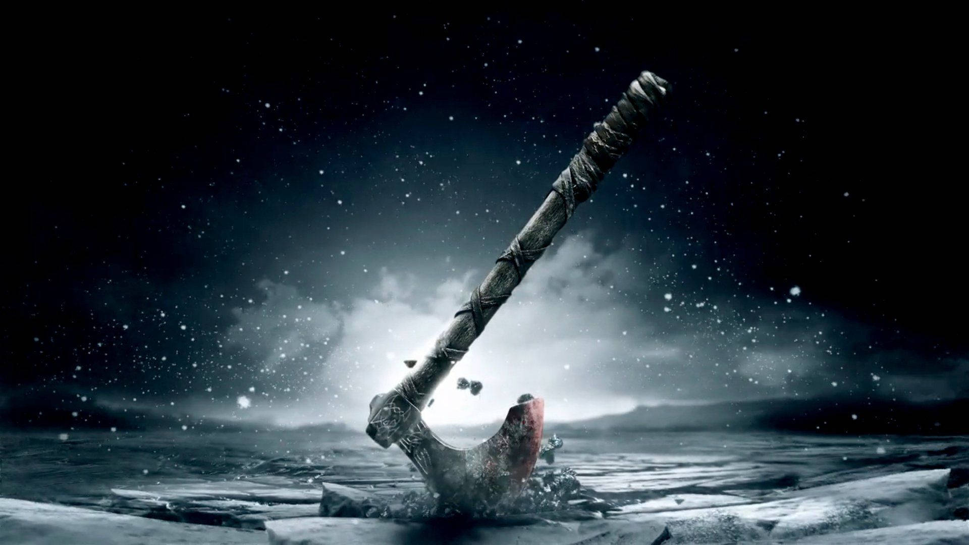 "A viking warrior wielding a powerful bearded axe." Wallpaper