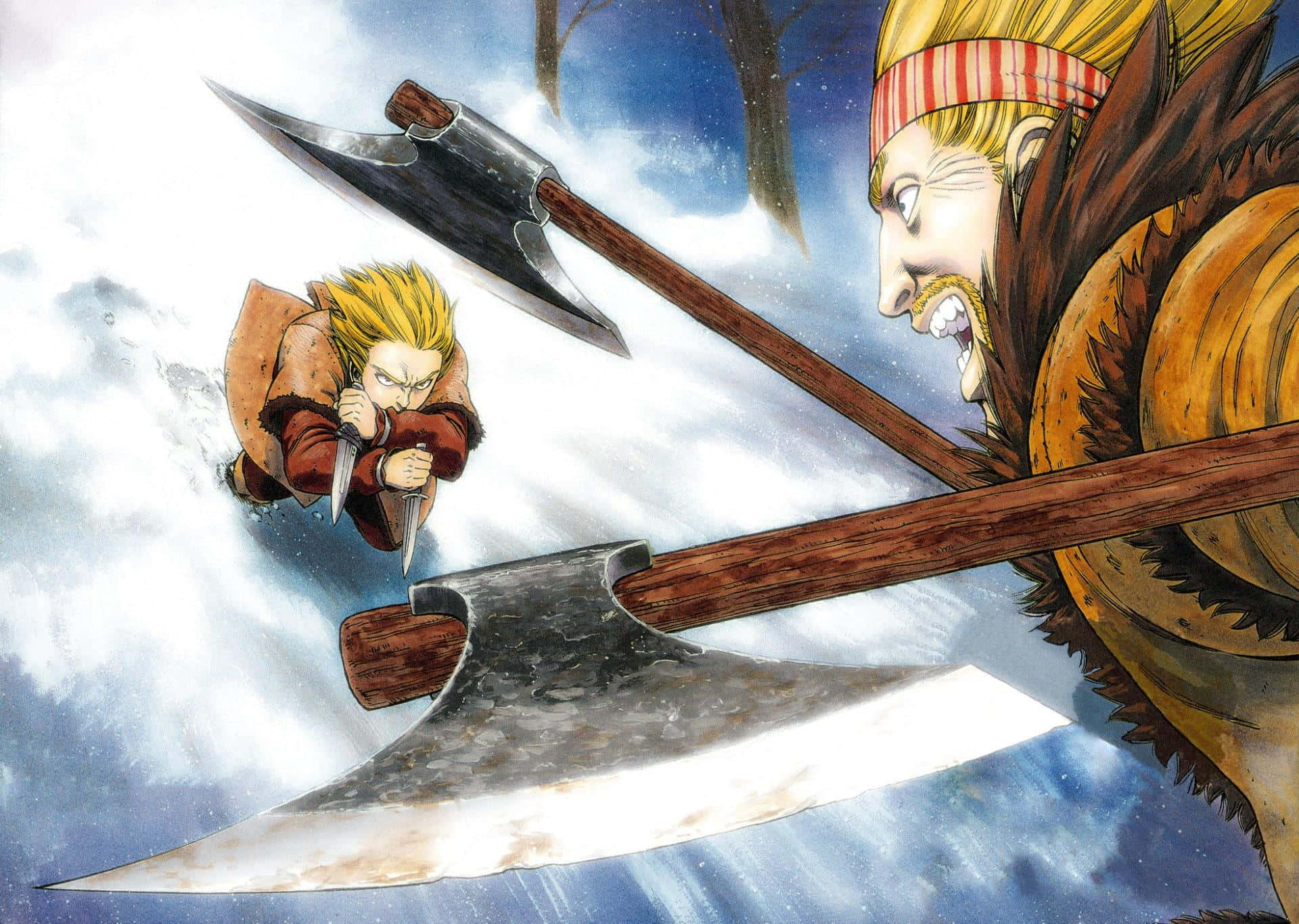 Viking_ Confrontation_ Anime_ Artwork Wallpaper