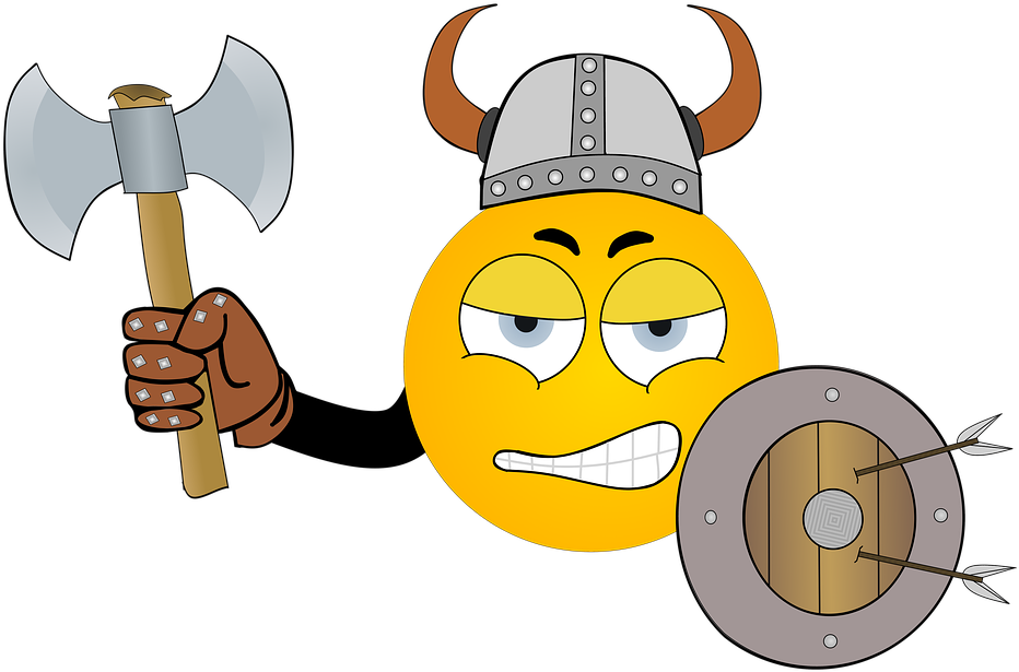 Viking Emojiwith Axeand Shield PNG
