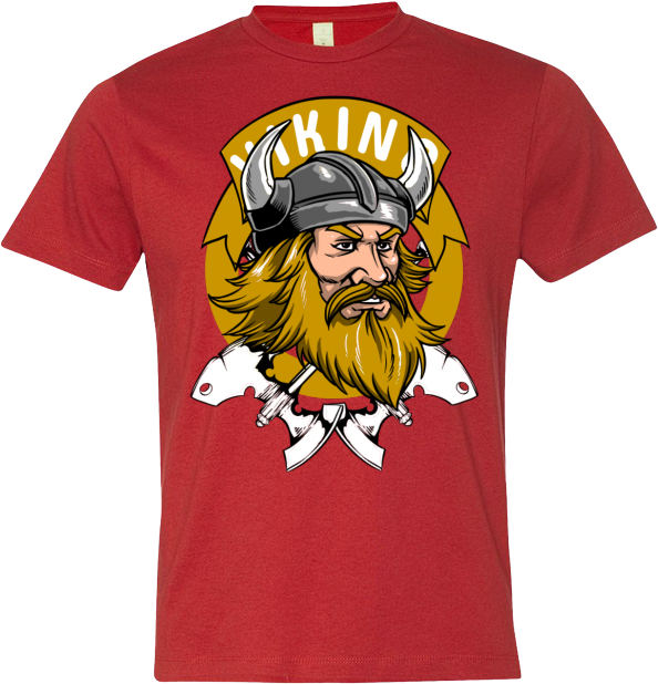 Viking Graphic Red Tshirt Design PNG