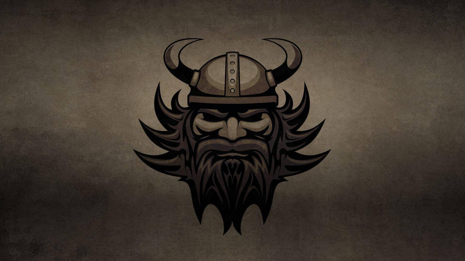 Viking Head Beard Logo Digital Art Wallpaper