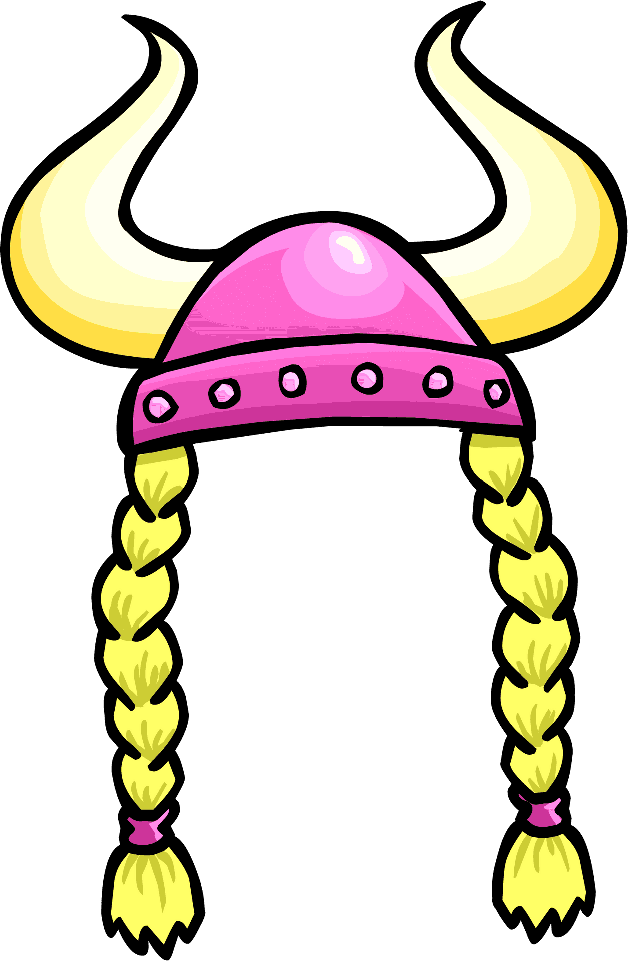 Viking Helmetwith Blonde Braids PNG