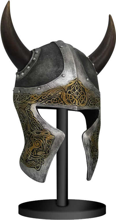 Viking Horned Helmet Display PNG