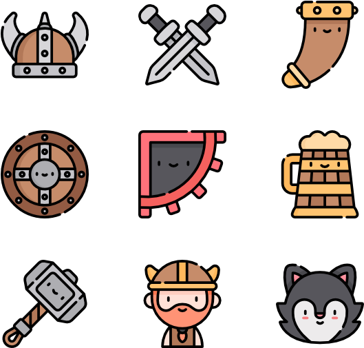 Viking Icons Set PNG