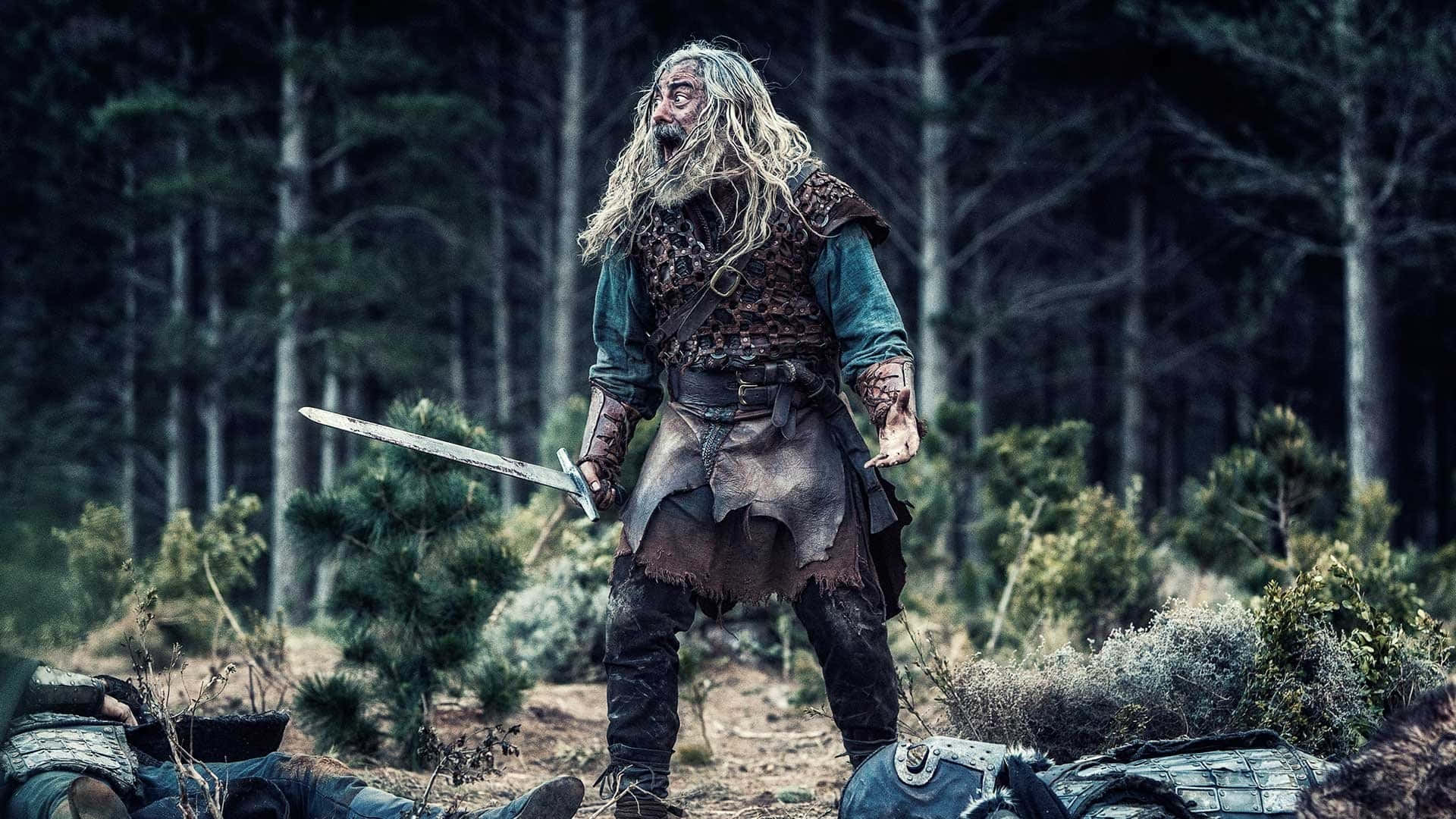 A Viking with sword in hand ready to face the fierce battle
