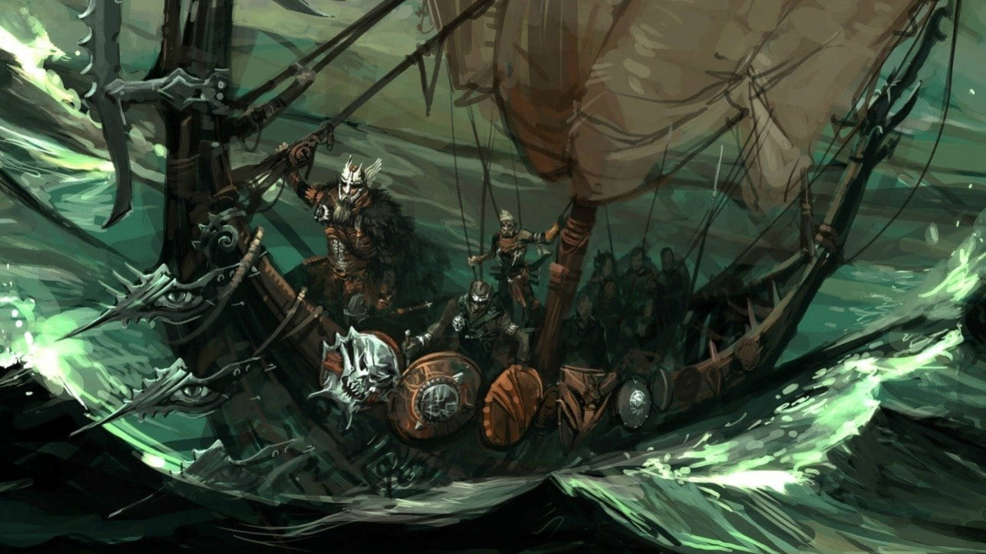 Viking Ship  Warrior Tribe Wallpaper