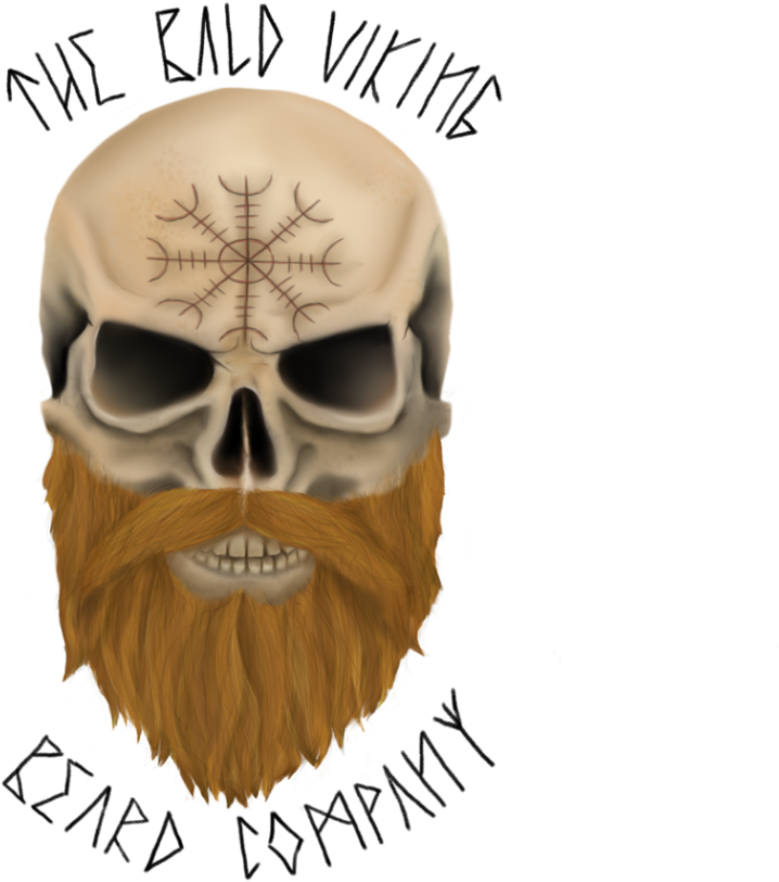 Viking Skull Beard Illustration PNG