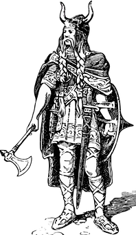 Viking Warrior Illustration PNG