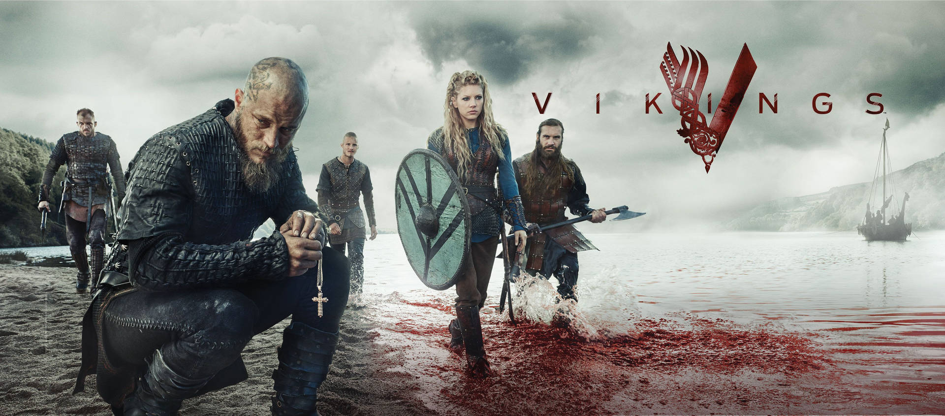 Personajesde Vikings En El Póster De La Serie Fondo de pantalla