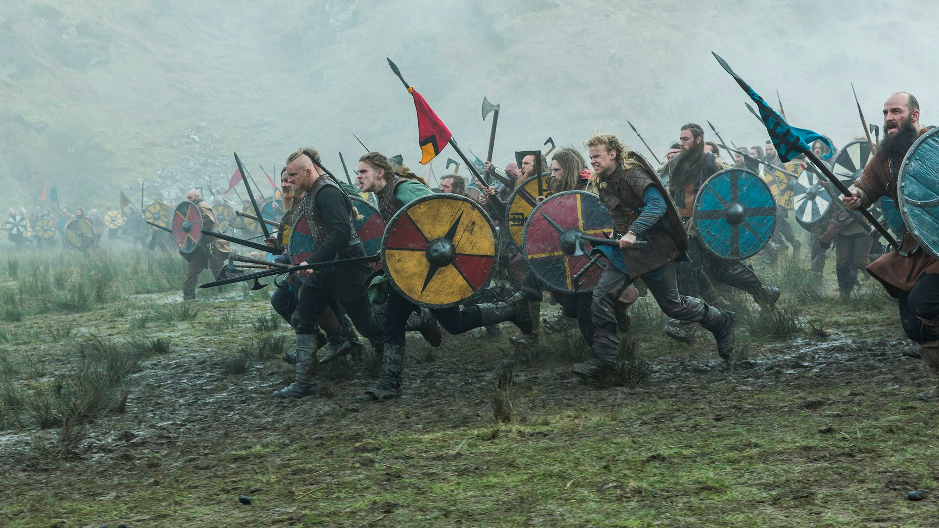 Vikings Fighting The Enemies Wallpaper