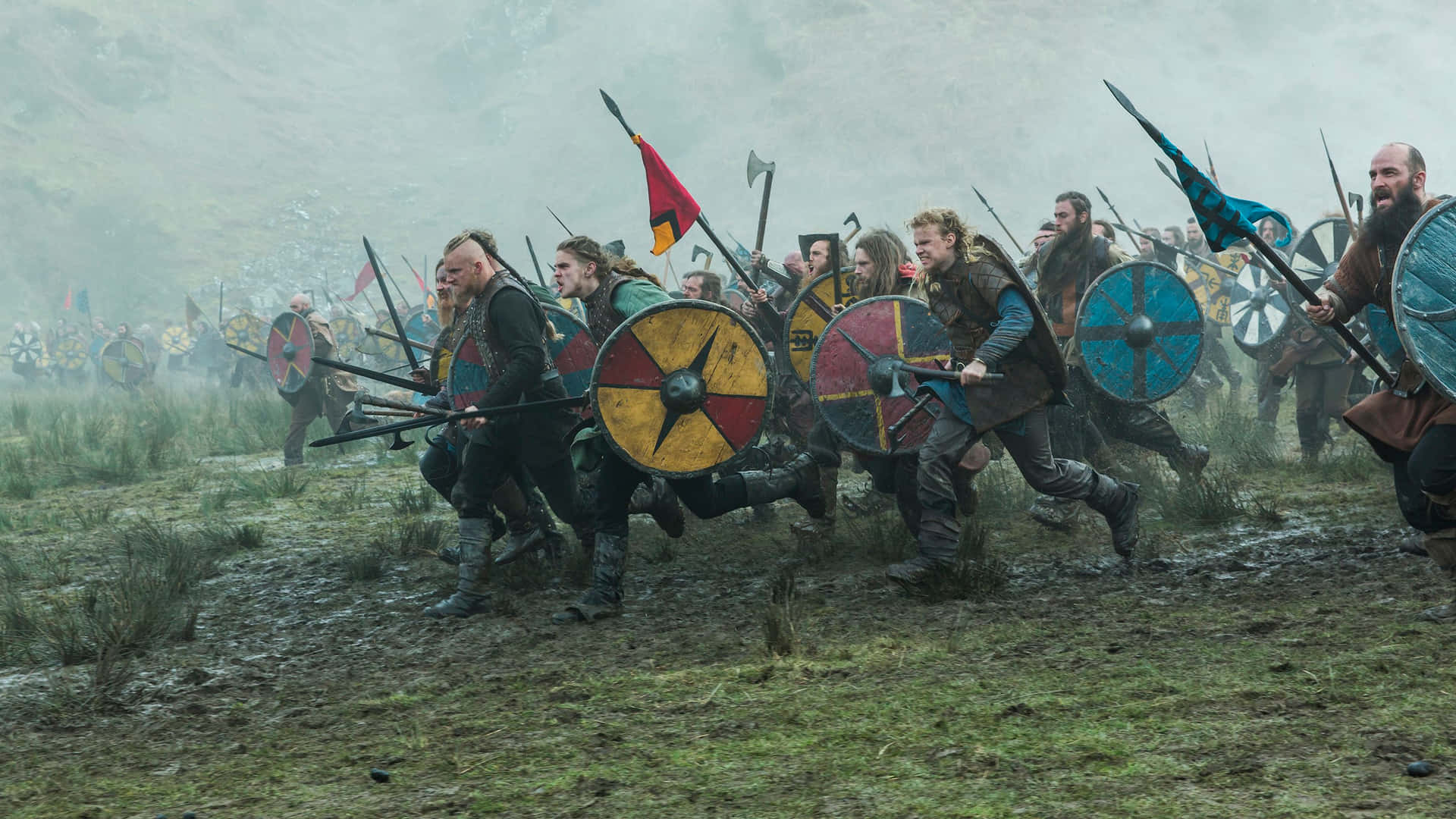 "Vikings Fight: Norsemen Ready for Battle"