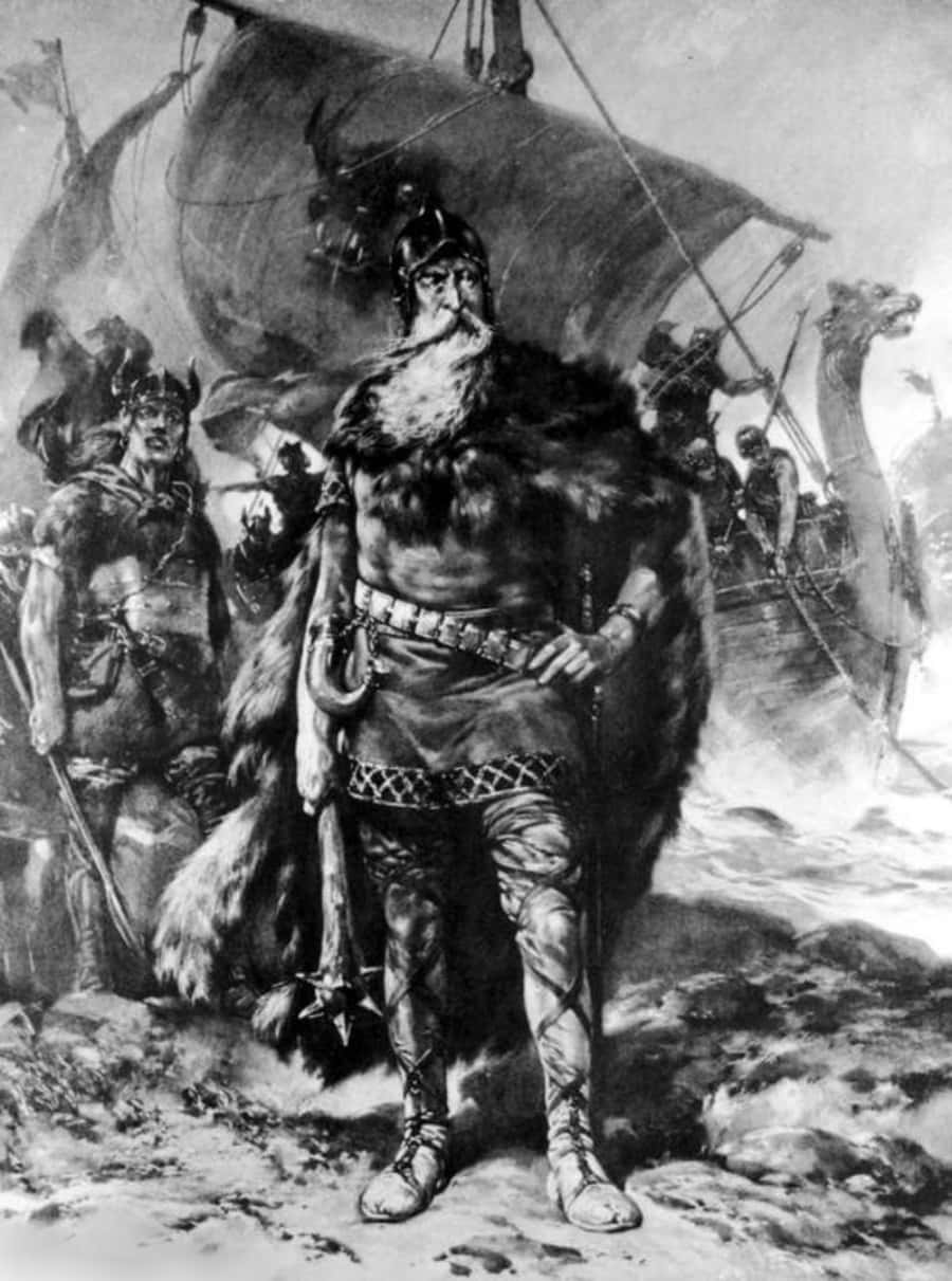 Norse heroes in full battle gear