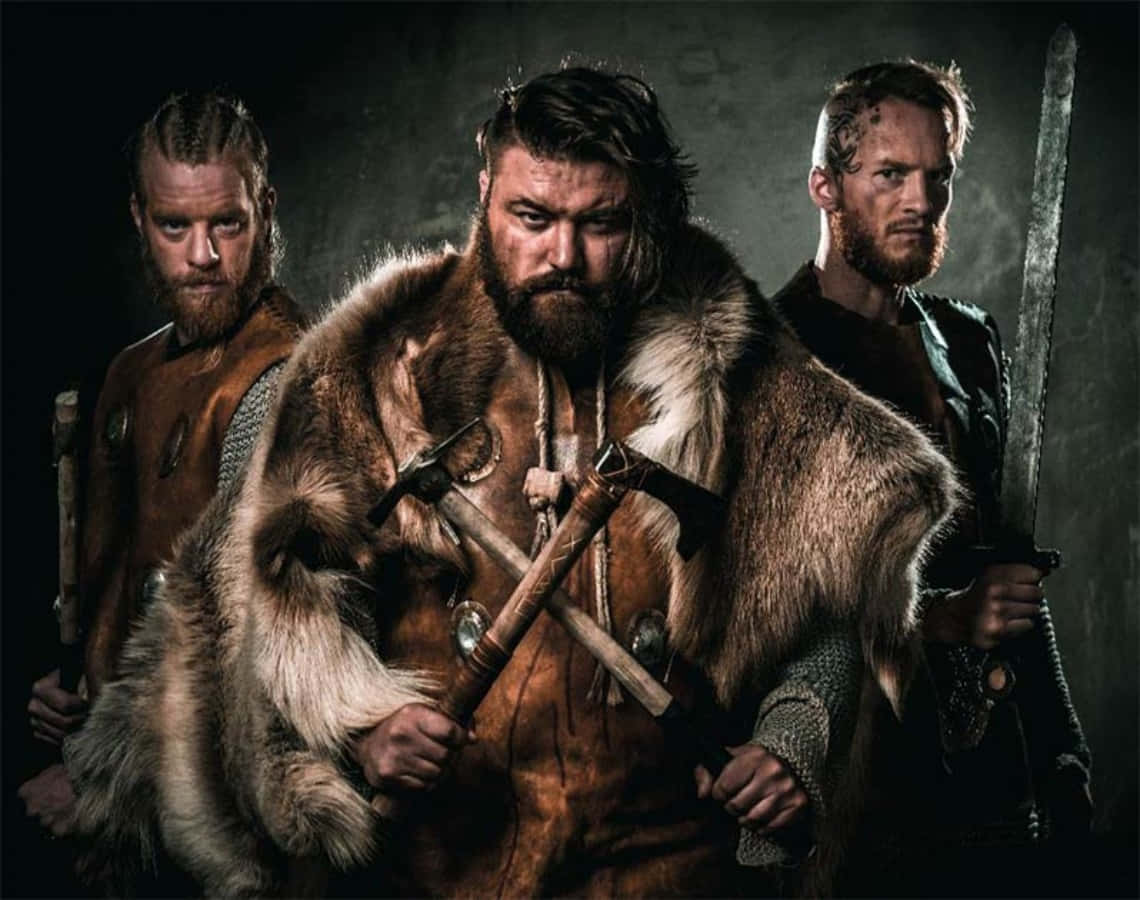Brave Viking warriors preparing for battle