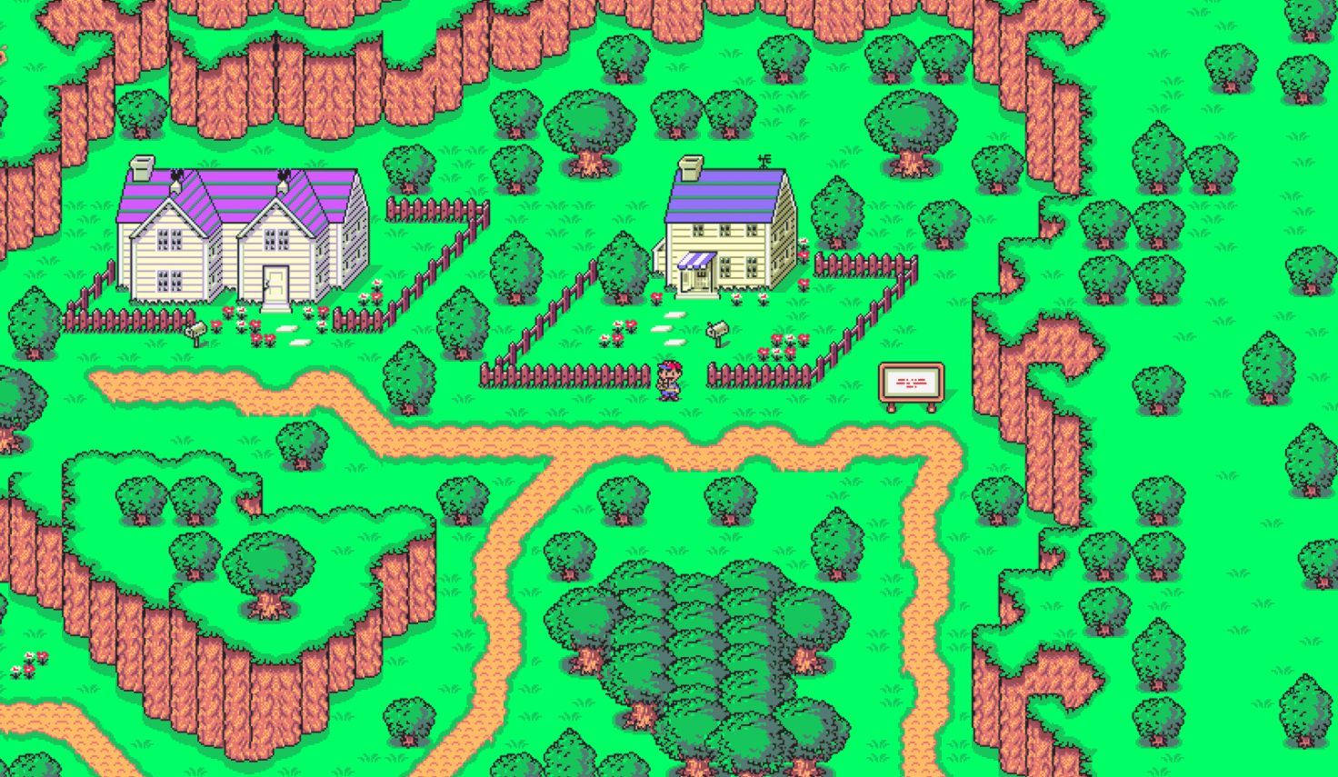 Village And Field Landscape In Earthbound