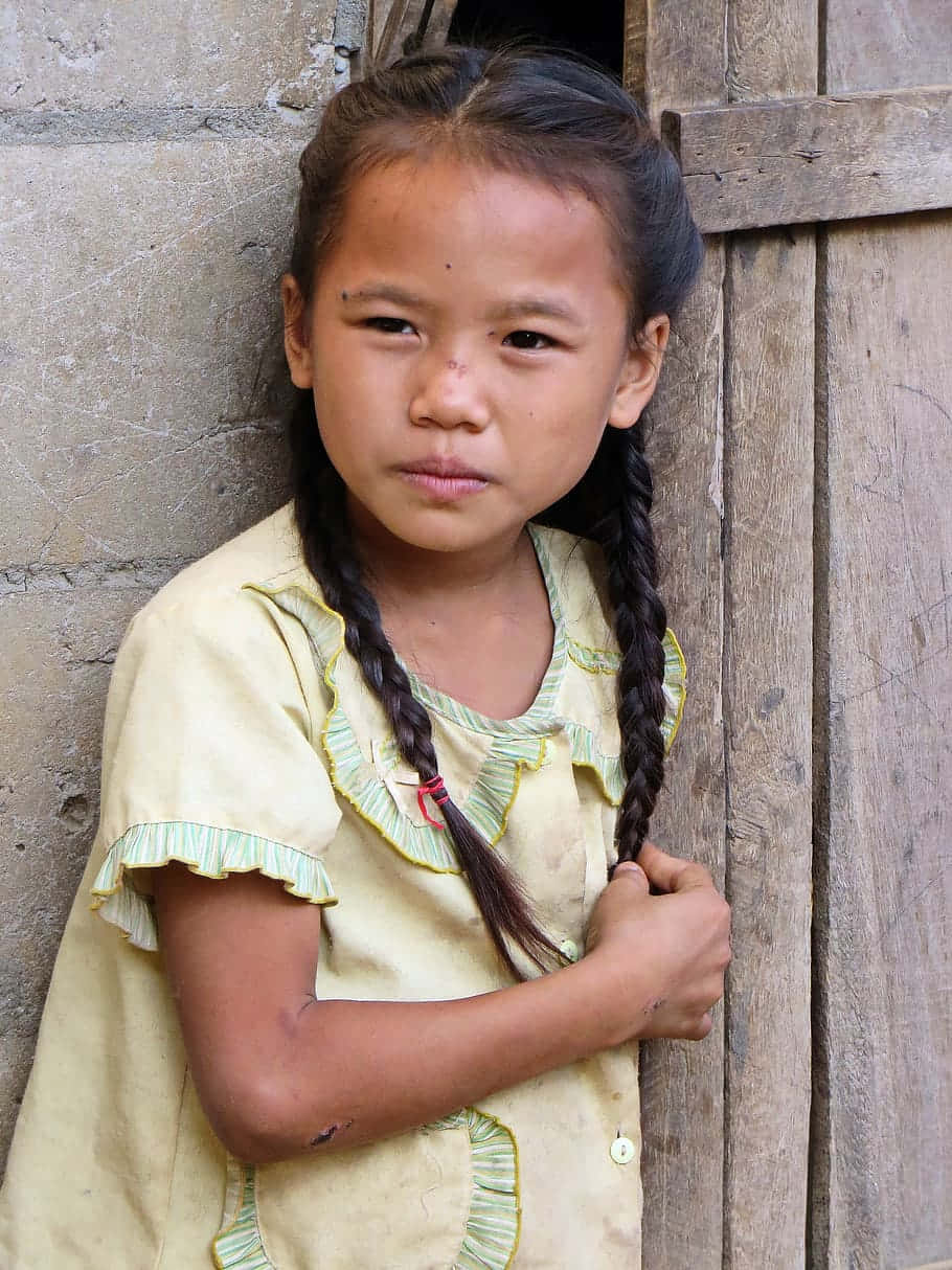 Landsby Pige Barn Asiatiske Billeder