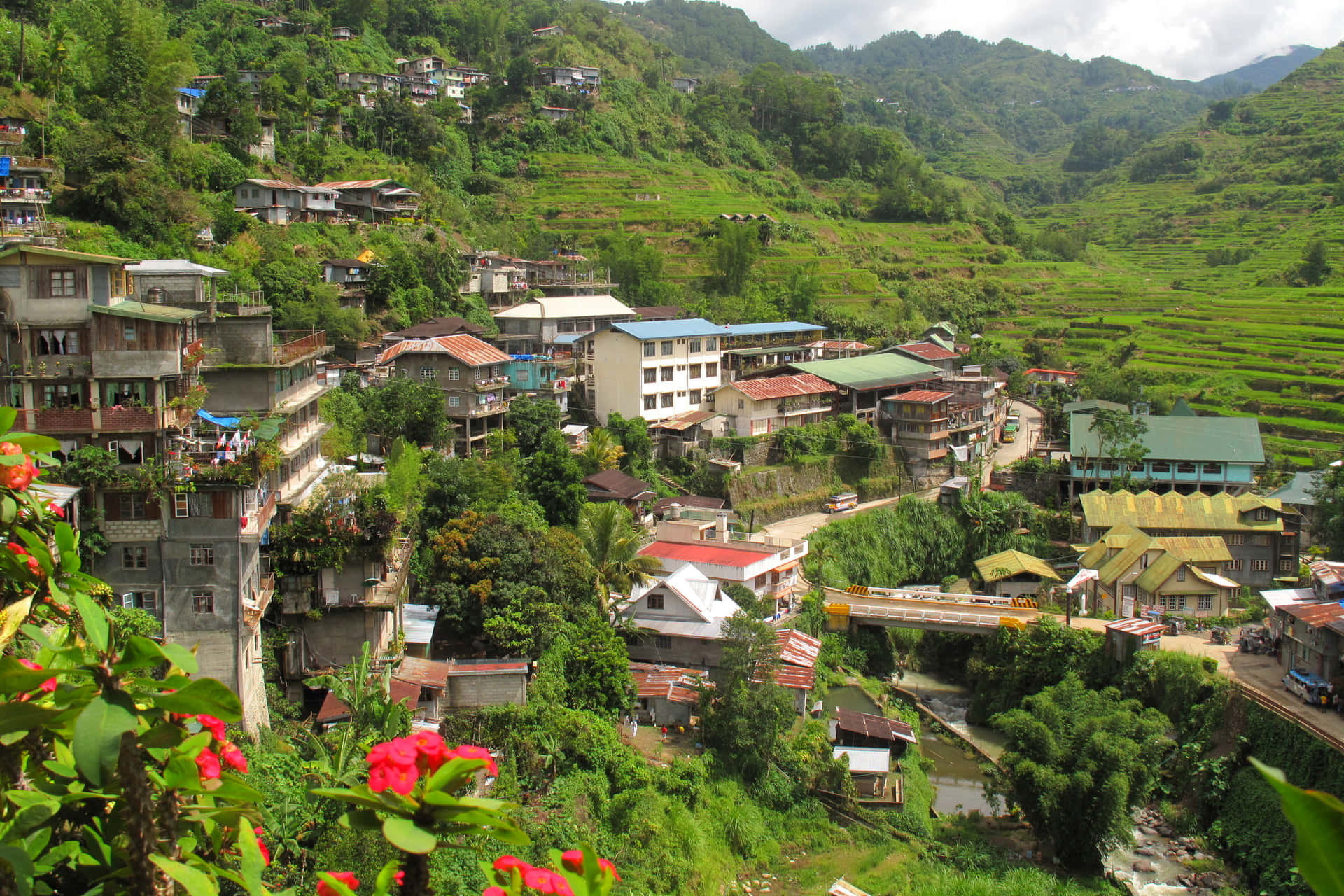 Village In Banaue Rice Terraces In The Philippines Wallpaper