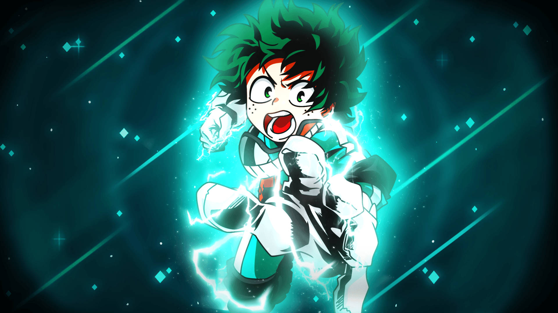 Villain Deku Izuku Midoriya Green Lightning