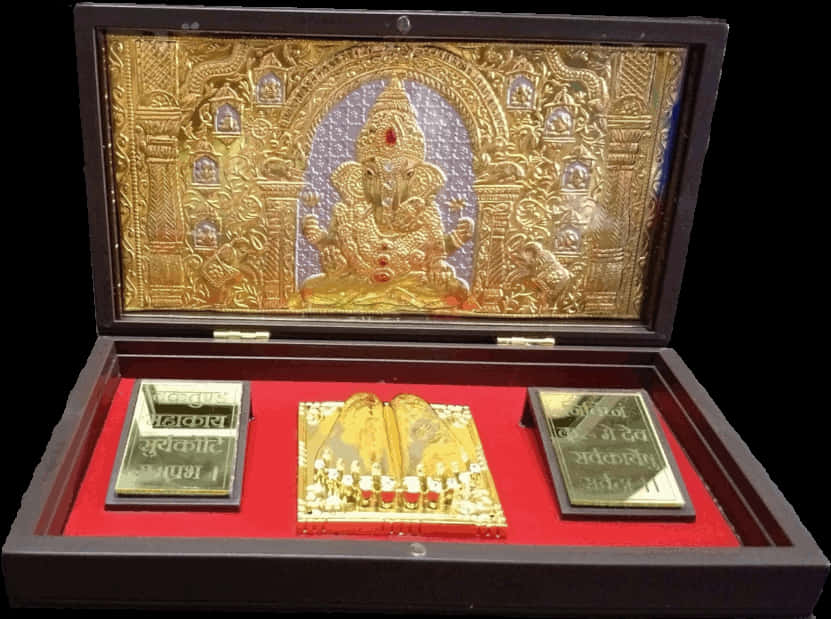 Vinayagar Religious Artifact Display PNG