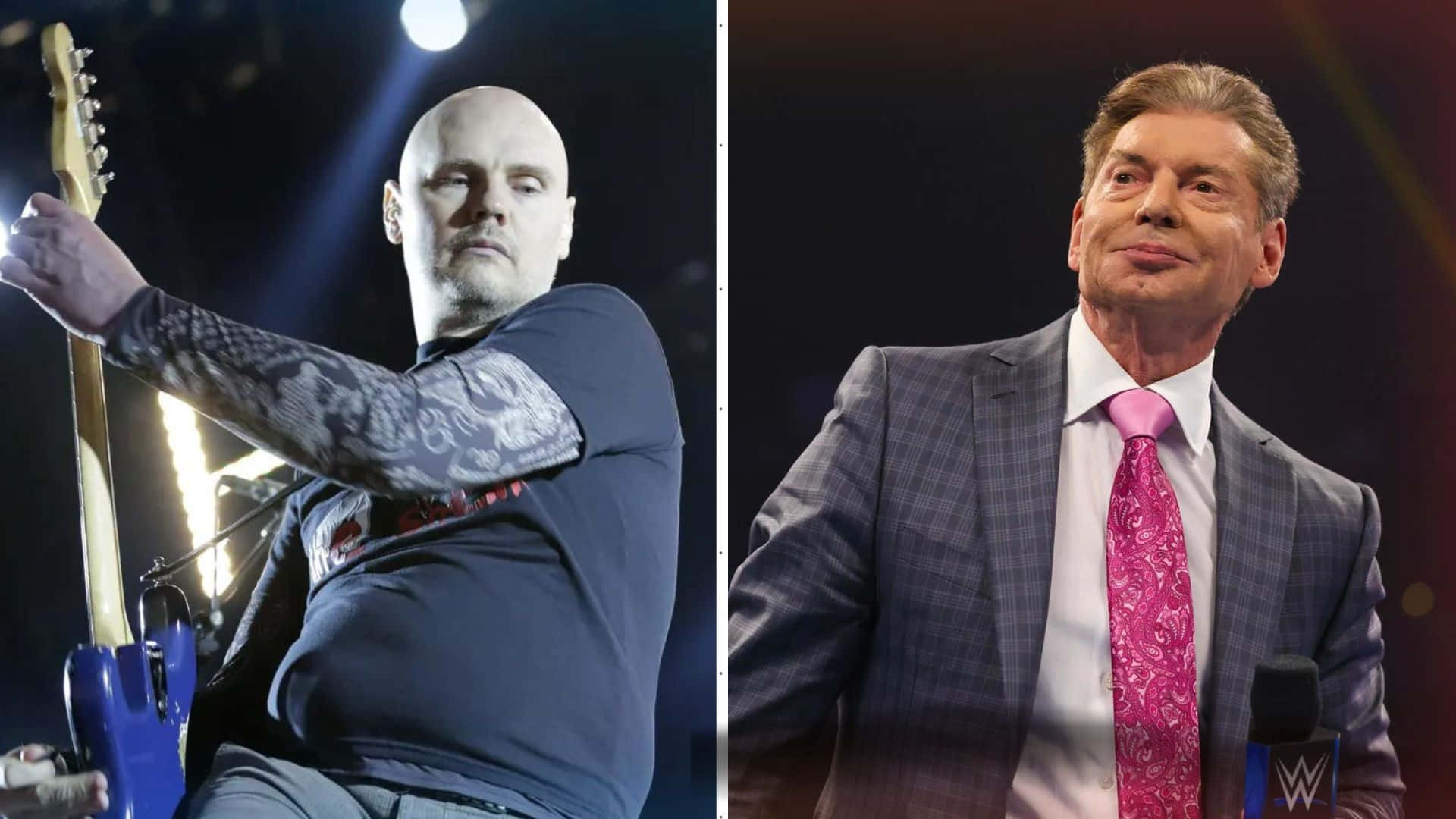 Vincemcmahon Och Billy Corgan. (no Additional Context Given To Provide A Computer Or Mobile Wallpaper Specific Translation.) Wallpaper