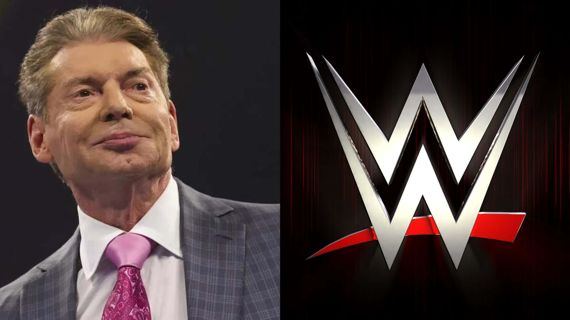 Vince McMahon og WWE-logo tapet. Wallpaper