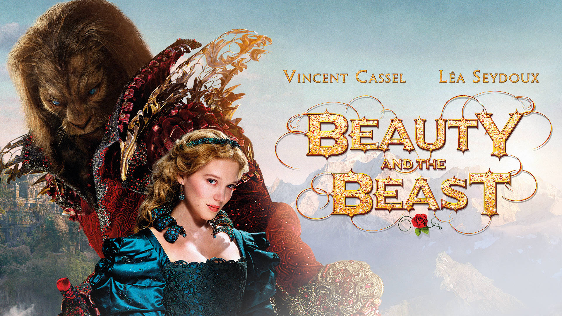 Vincent Cassel Lea Seydoux Beauty And The Beast Poster Wallpaper