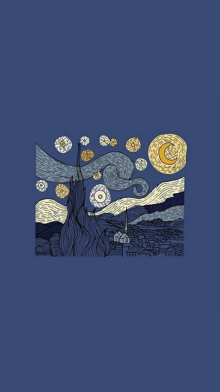 Vincent Van Gogh Aesthetic Starry Nights Wallpaper