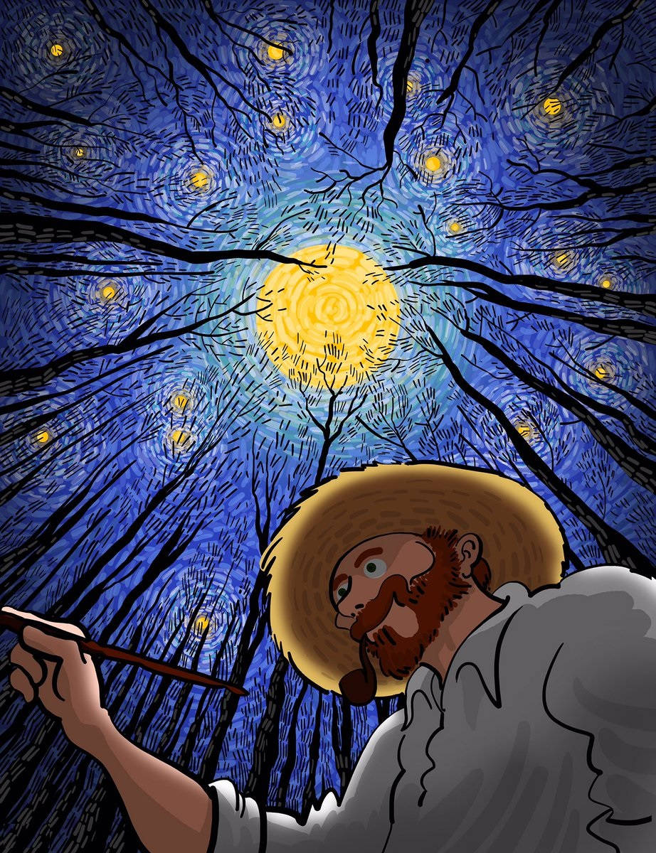 Download Vincent Van Gogh Cartoon Wallpaper 