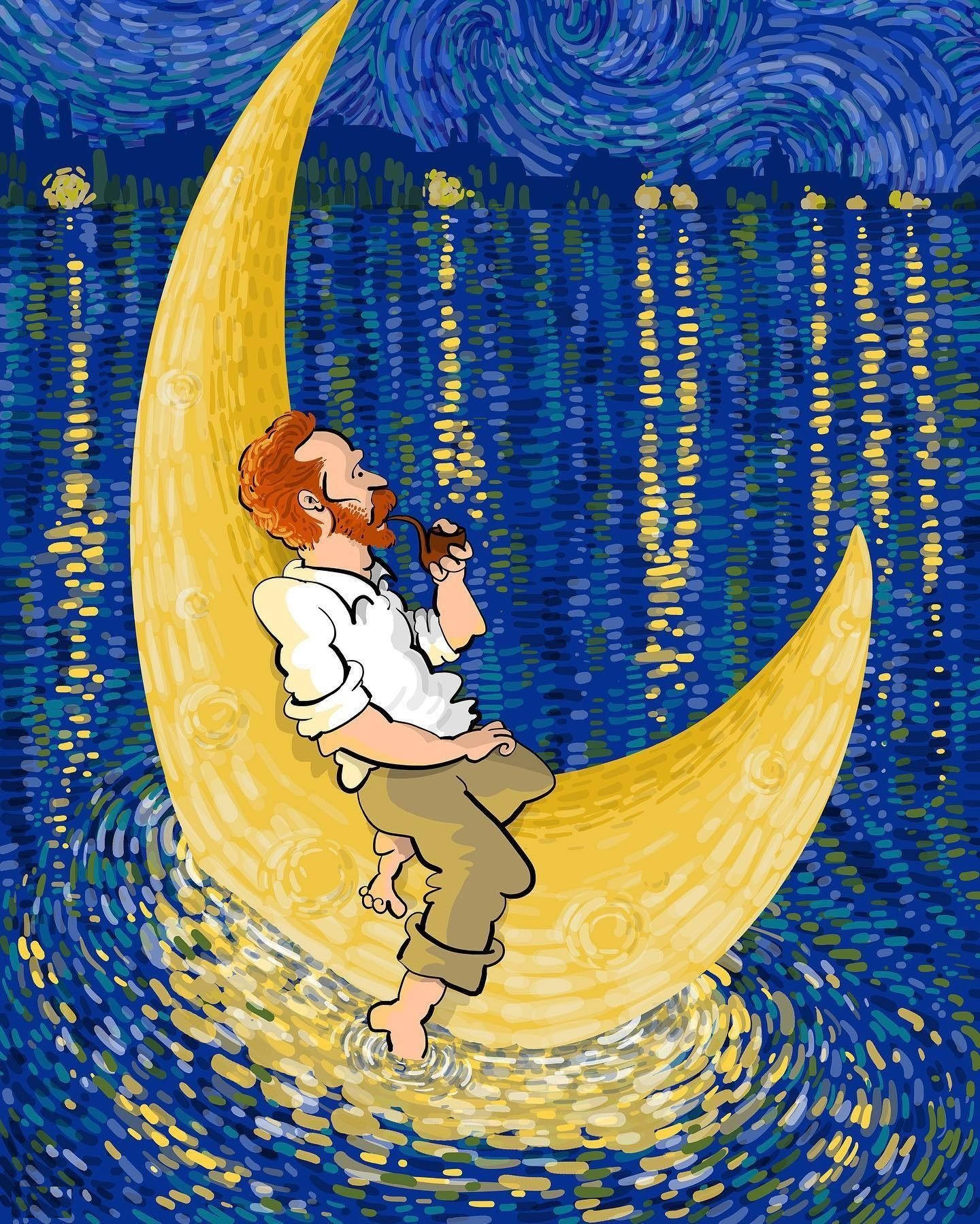 Vincent Van Gogh Moon Wallpaper