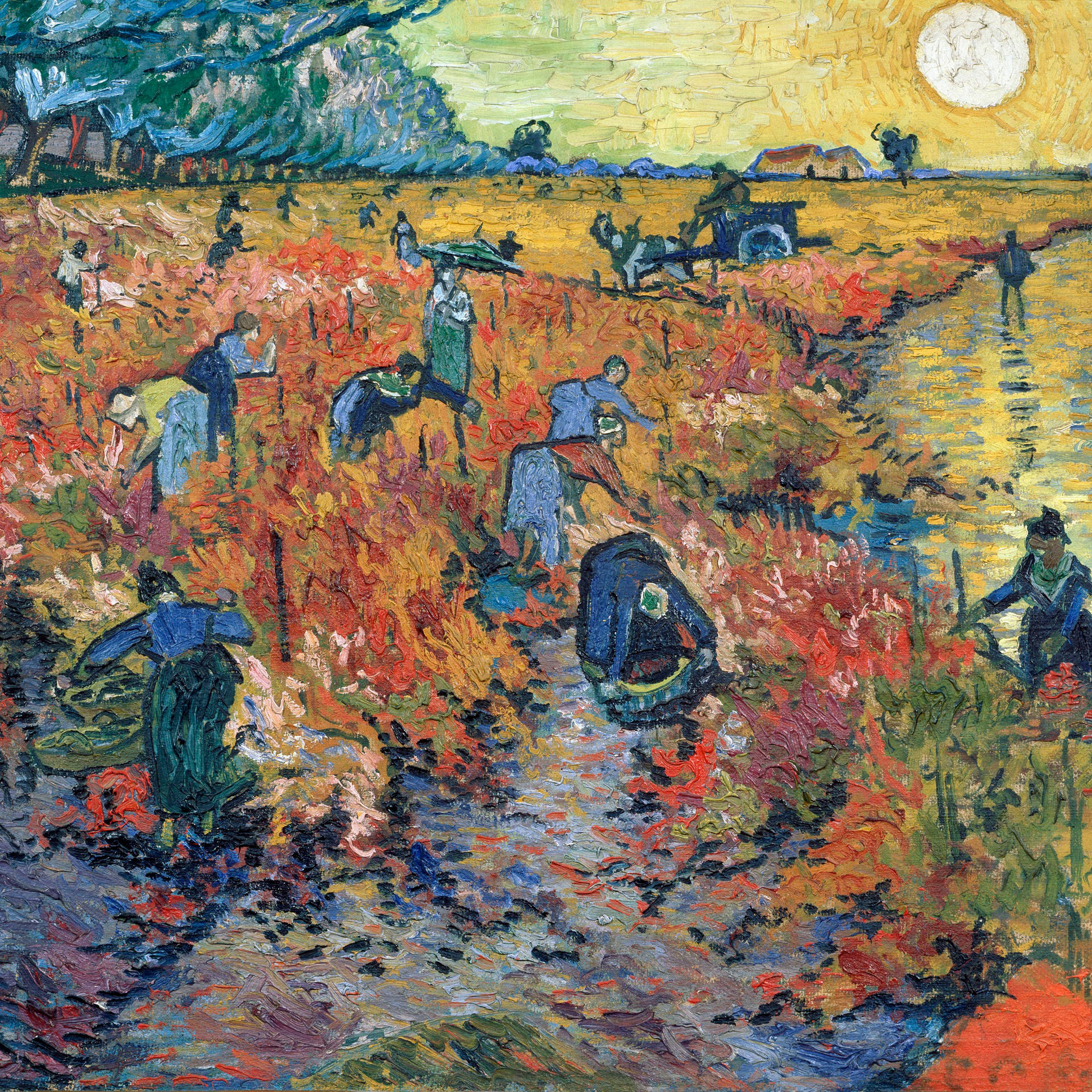 Vincent Van Gogh Red Vineyard Wallpaper