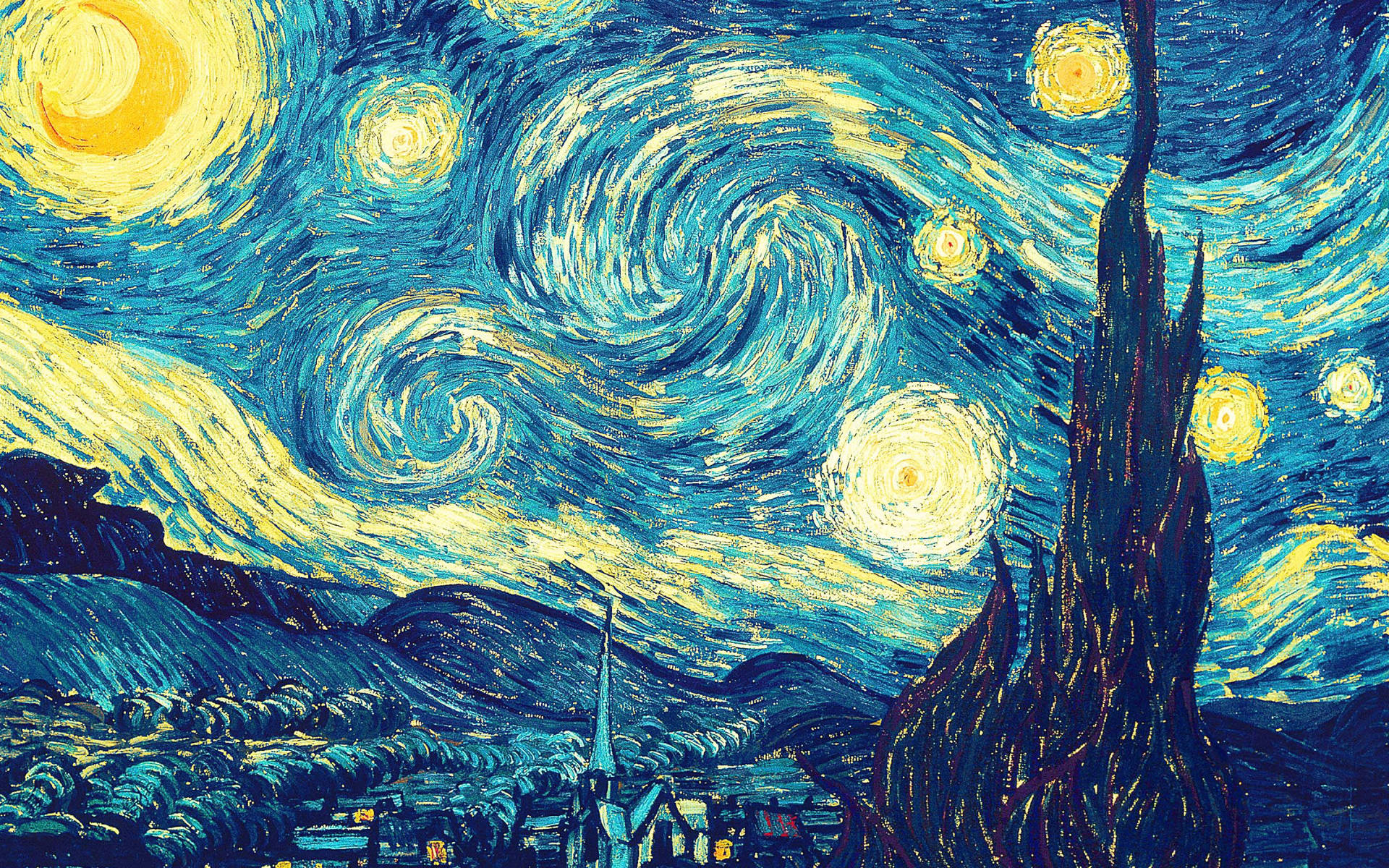 The Starry Night - Vincent van Gogh Wallpaper