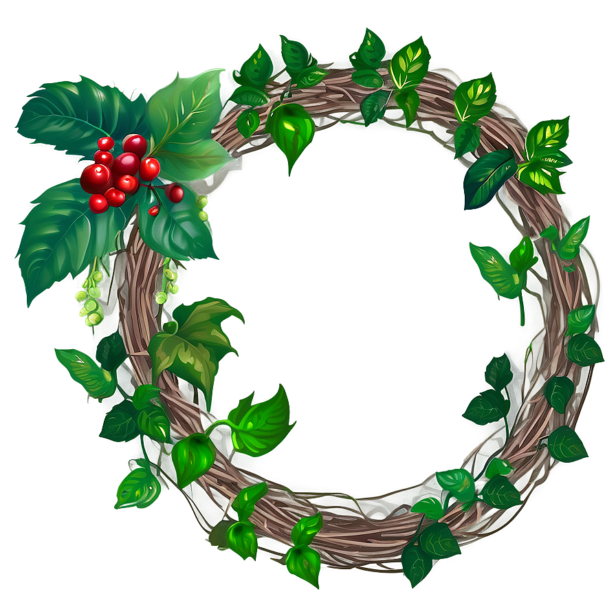 Download Vine Wreathwith Red Berries | Wallpapers.com