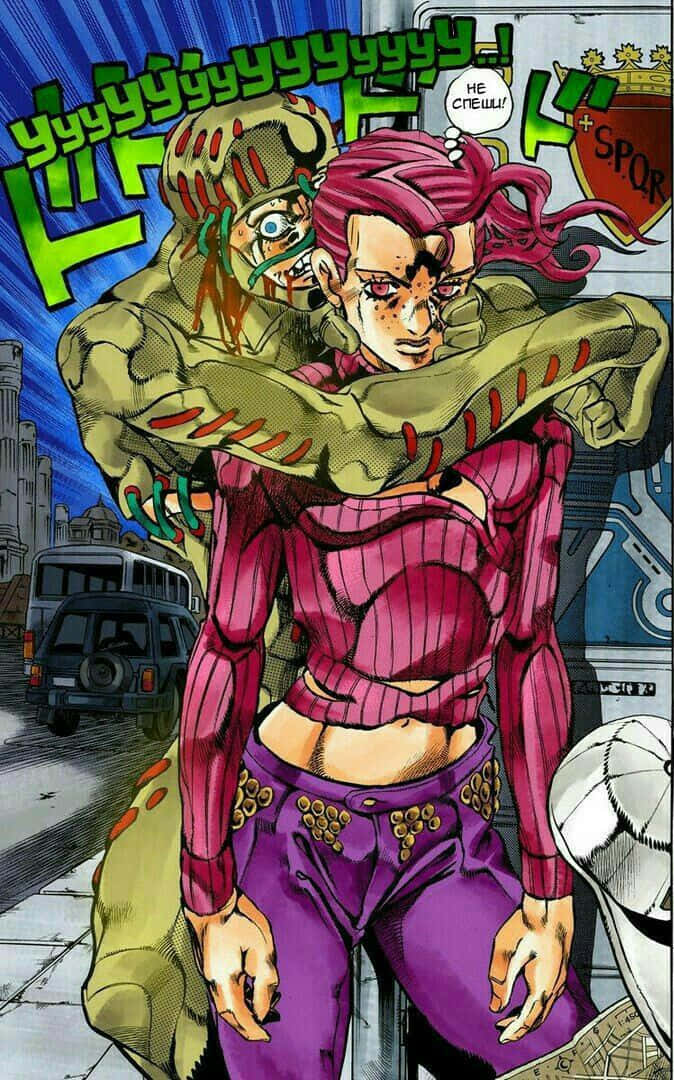 Vinegar Doppio striking a pose in a stylish outfit Wallpaper