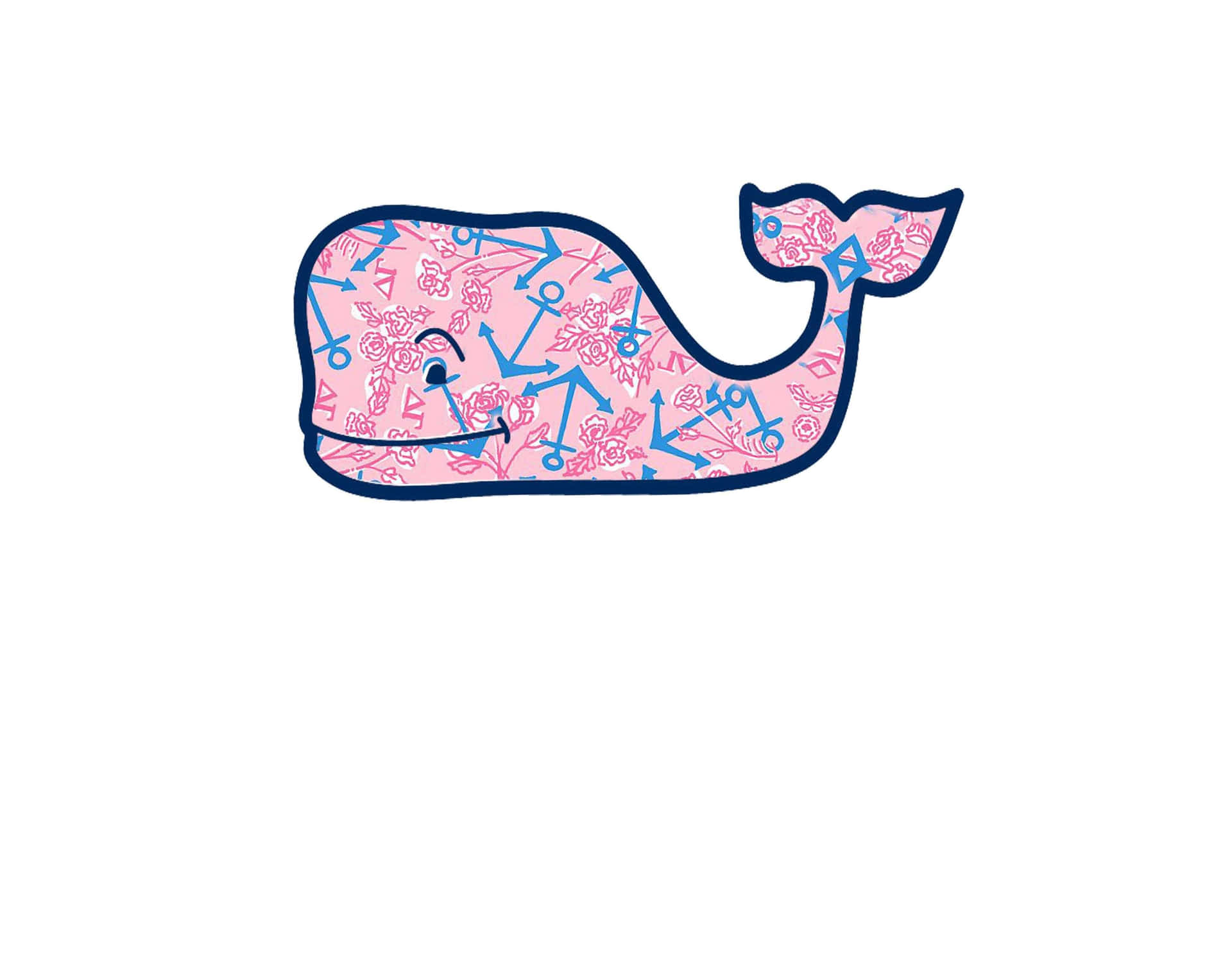 En pink hval med et pink bånd på det Wallpaper