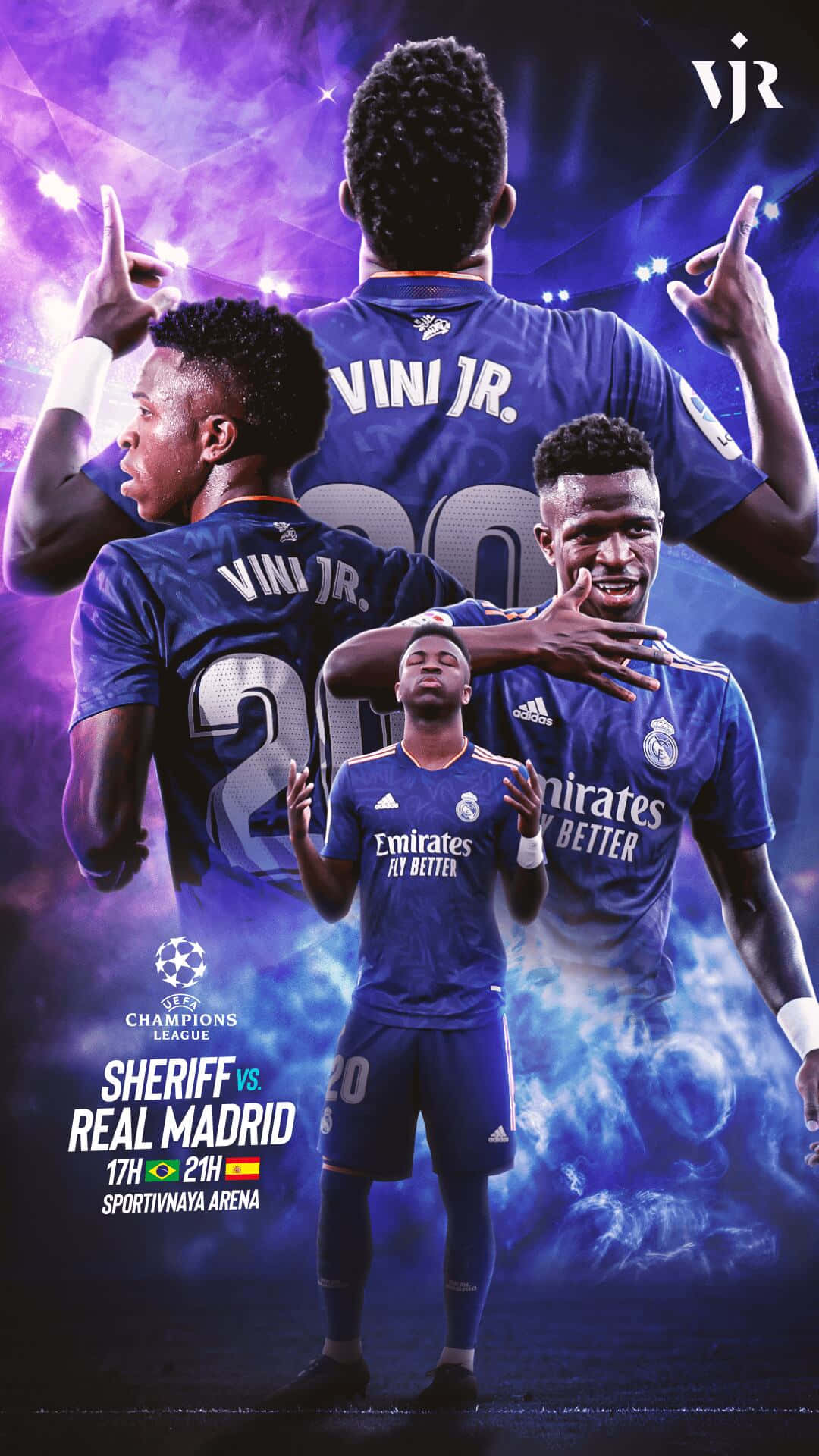 Vini_ Jr_ Real_ Madrid_ Champions_ League_ Promo_4 K Wallpaper