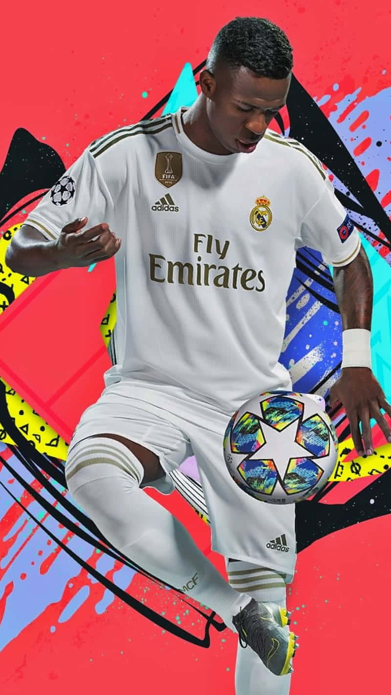 Vinicius Jr Real Madrid Action Pose Wallpaper