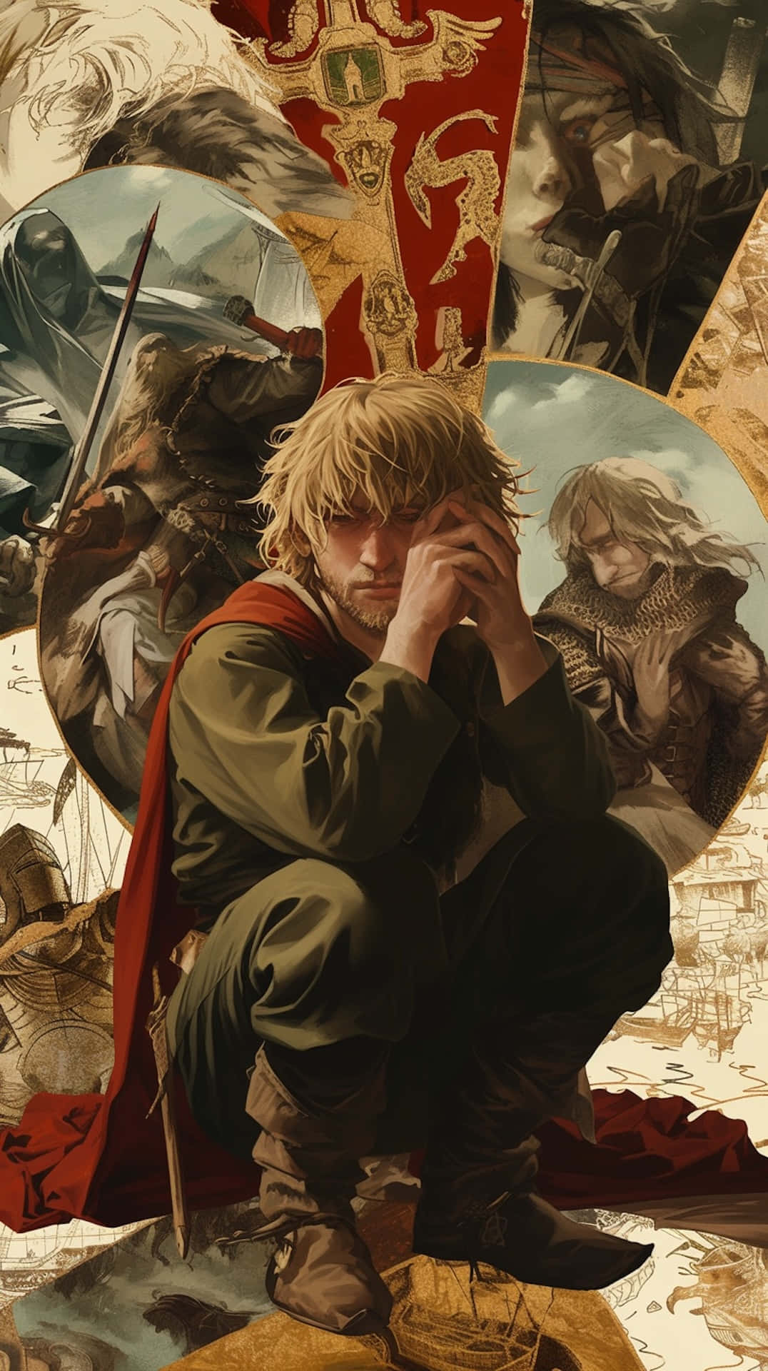 Vinland Saga Anime Characters Collage Wallpaper