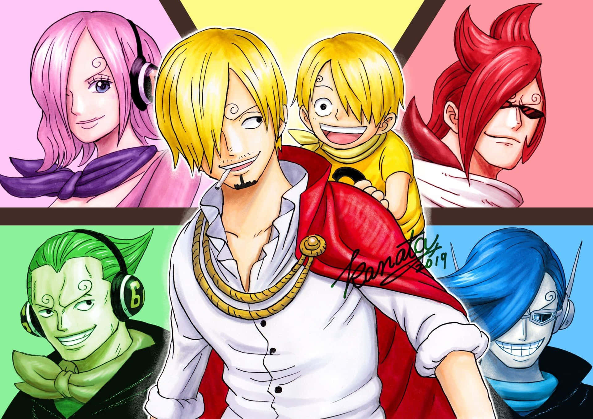 Vinsmoke Family Portrait from One Piece Anime Series Wallpaper