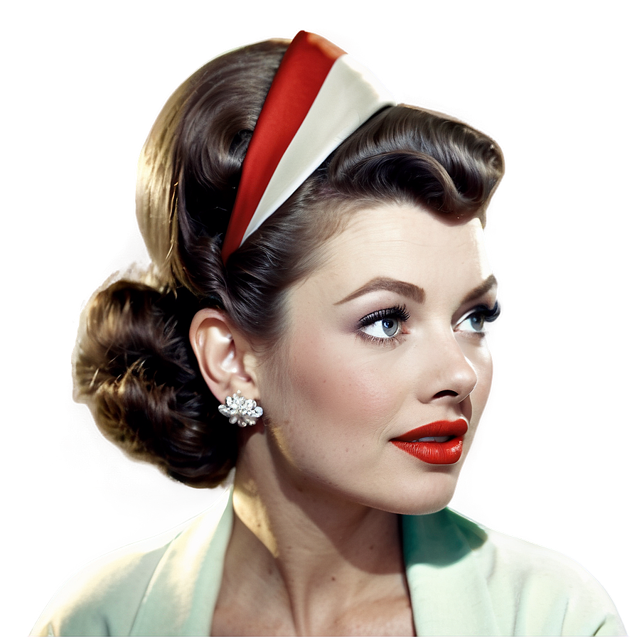 Vintage 1950s Hairstyles And Makeup Png Gad37 PNG