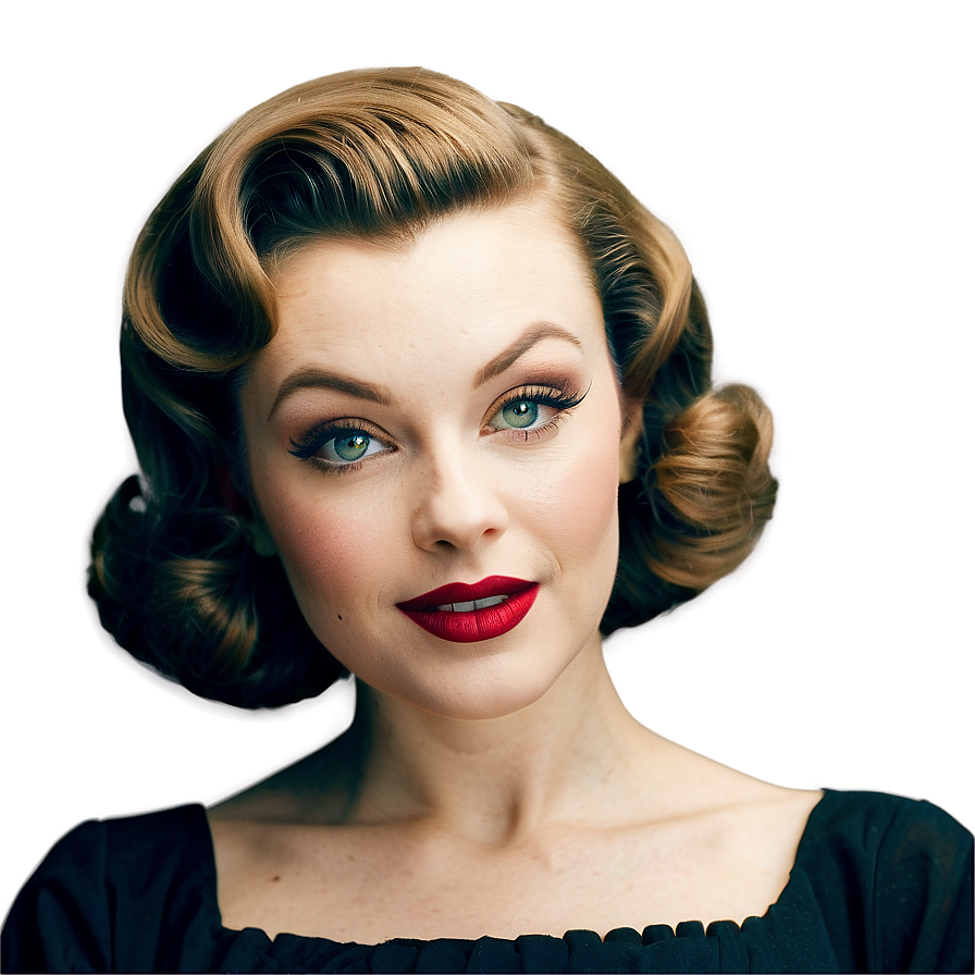 Vintage 1950s Hairstyles And Makeup Png Xgb PNG