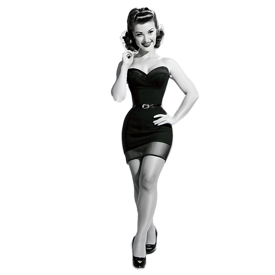 Vintage 1950s Pin-up Girls Png Igv35 PNG