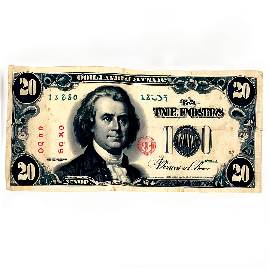 Vintage 20 Dollar Note Png Joj PNG