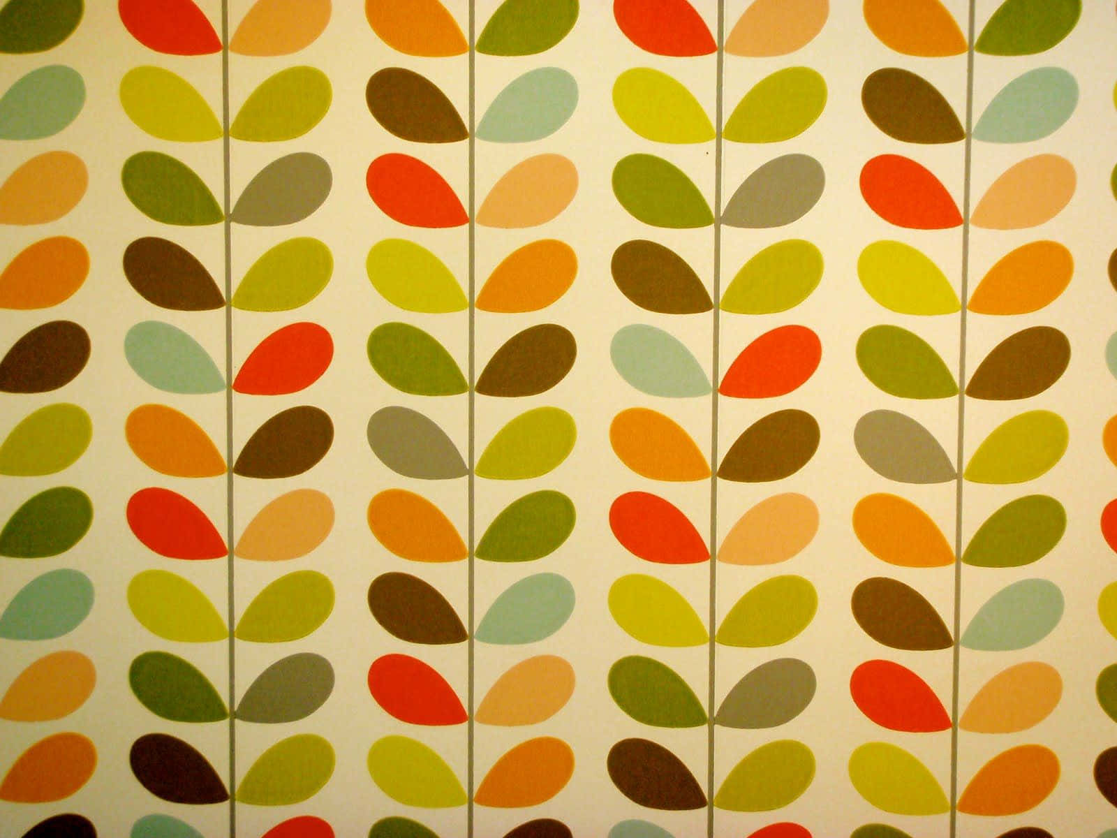 A Colorful Wallpaper With Leaves Wallpaper