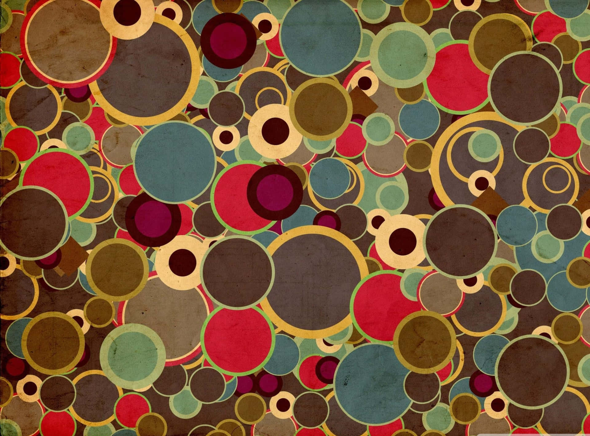 Vintage 60s Colorful Polka Dots Wallpaper