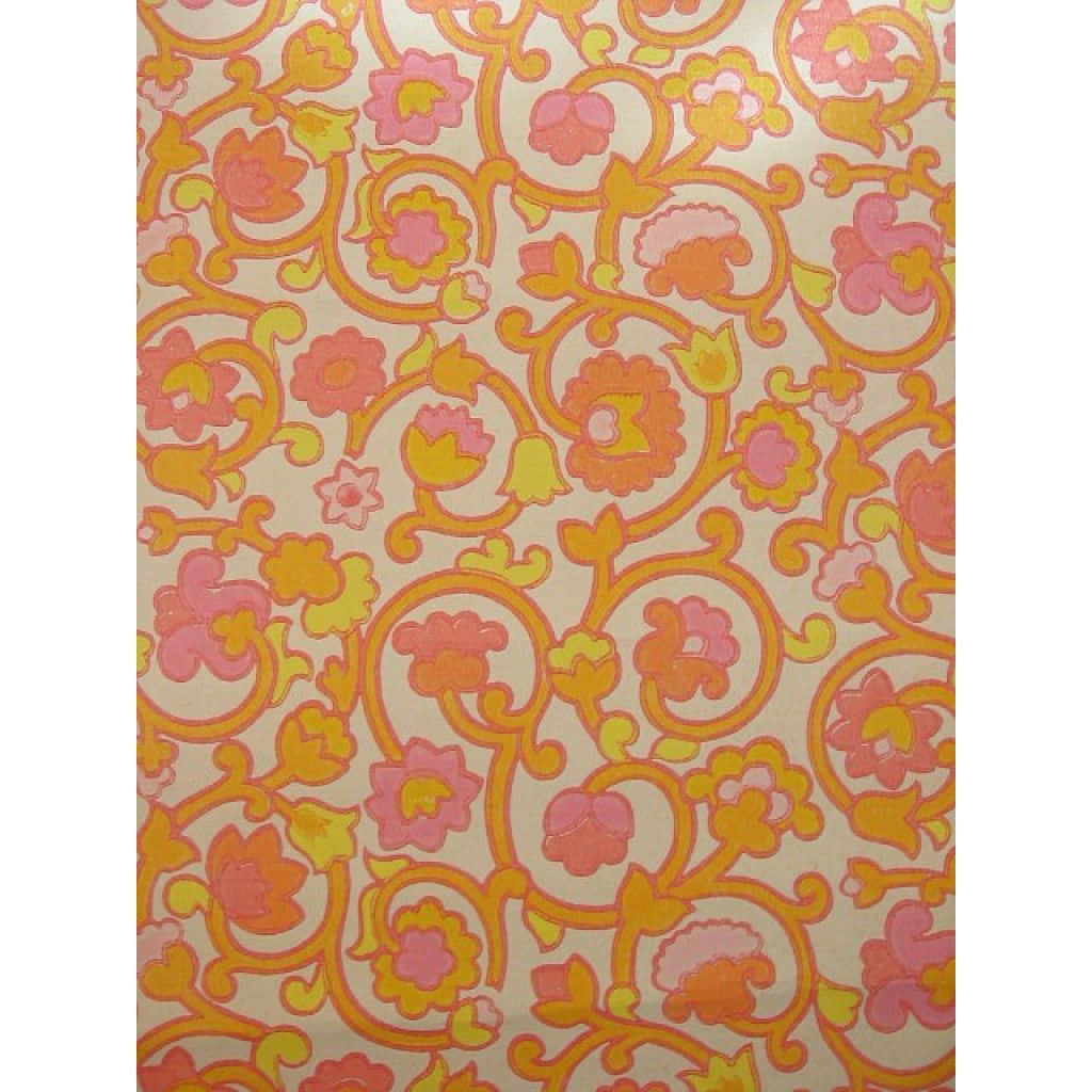 Vintage 60s Flowers And Swirls Wallpaper