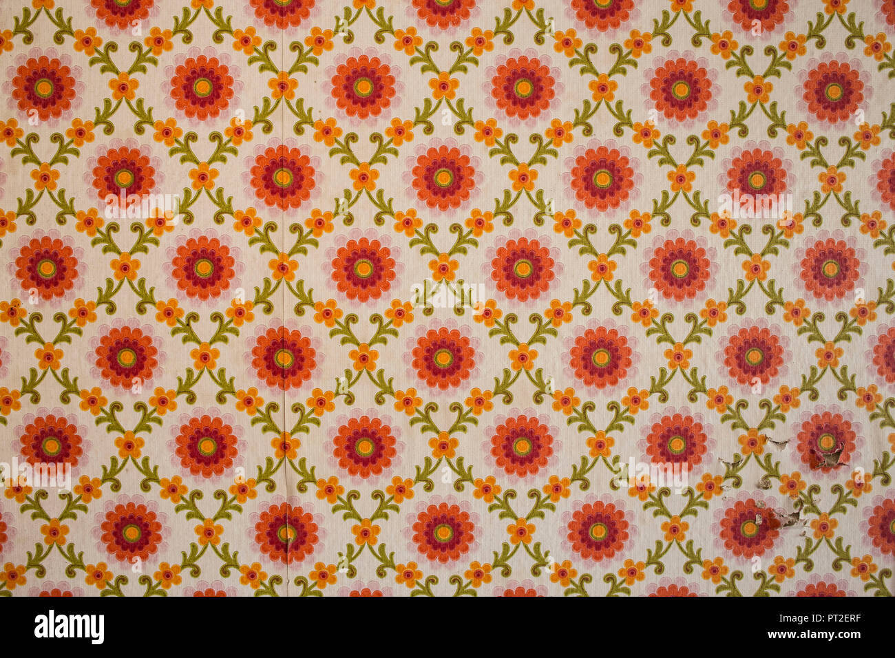 Vibrant and Colorful Vintage 70s Style Wallpaper