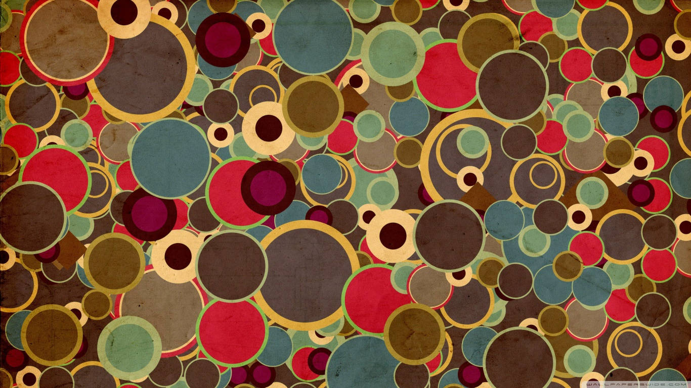 Einfarbenfroher Hintergrund Mit Kreisen Und Kreisen Wallpaper