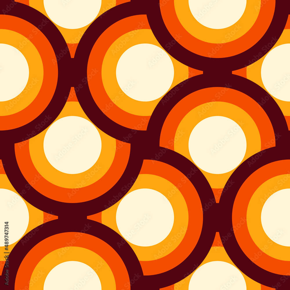 Vintage 70s Orange Swirls Wallpaper