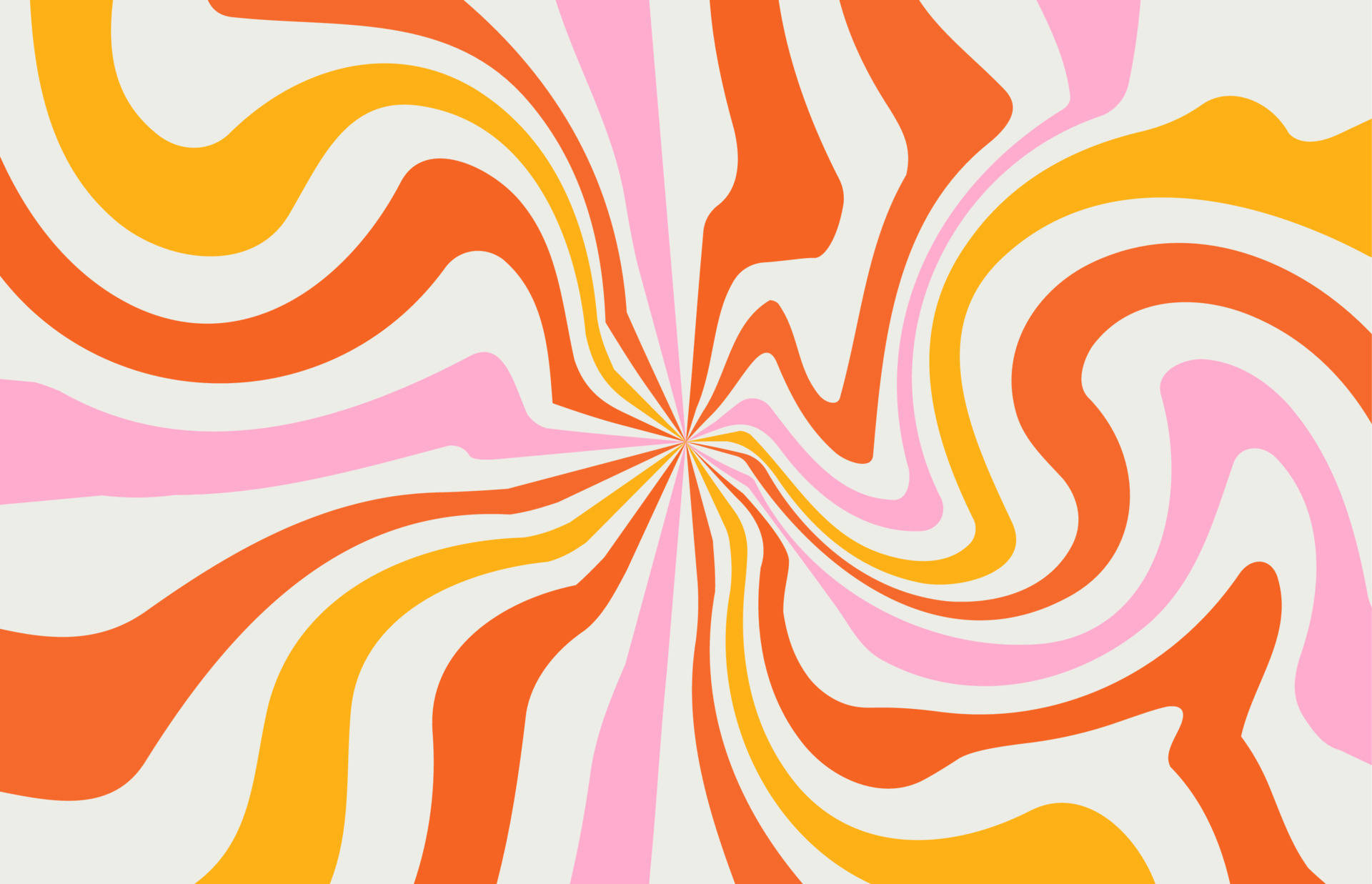 Vintage 70s Pink And Orange Swirls Wallpaper