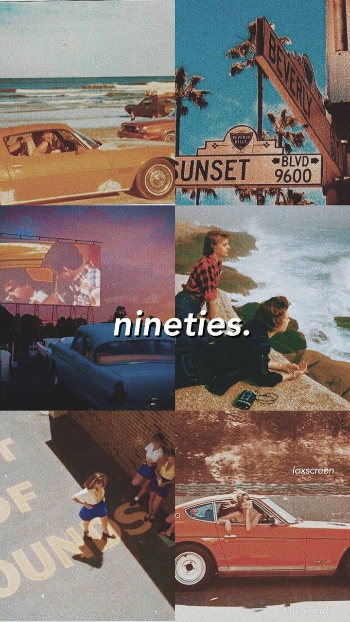 Vintage 90's Vibe Collage Aesthetic Wallpaper