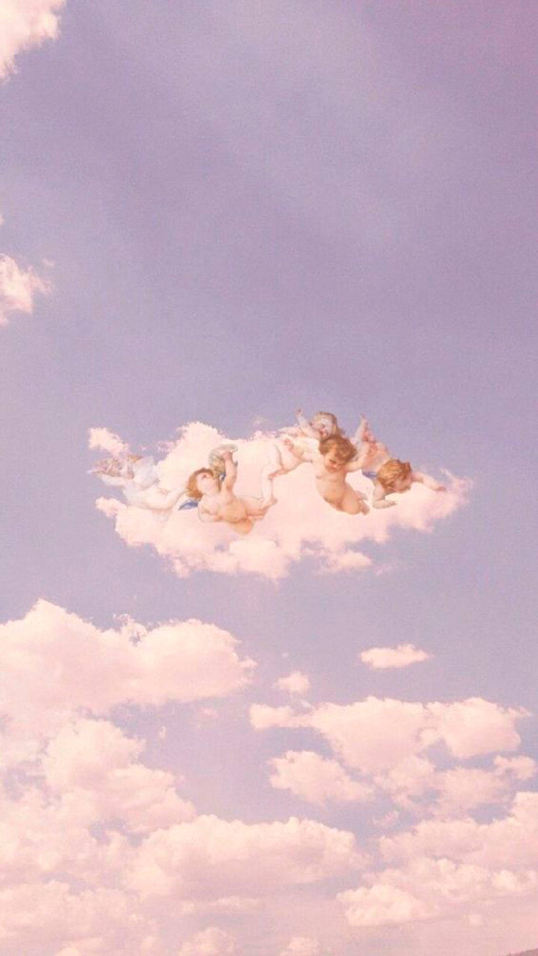 Vintage Aesthetic Clouds Cherub Angels Background